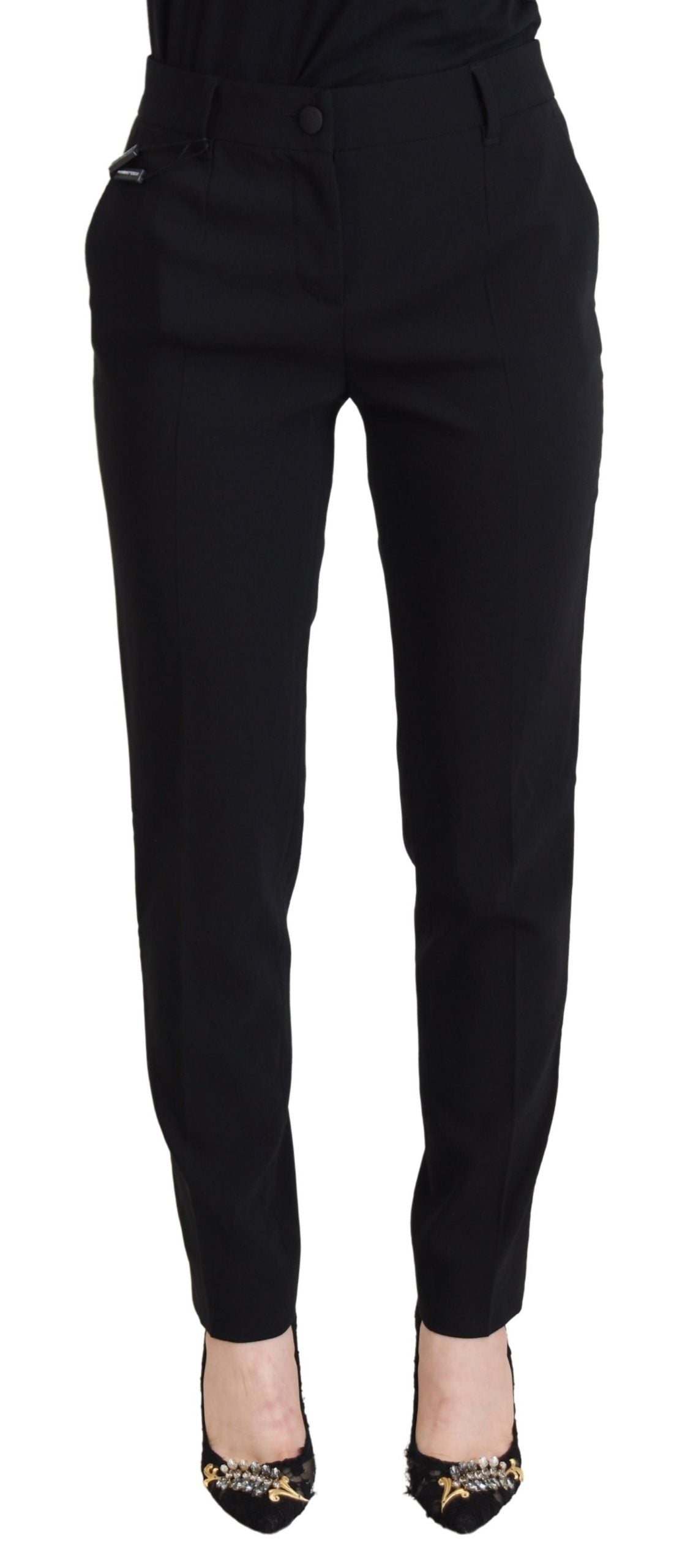 Dolce & Gabbana Black High Waist Women Pants by Dolce & Gabbana