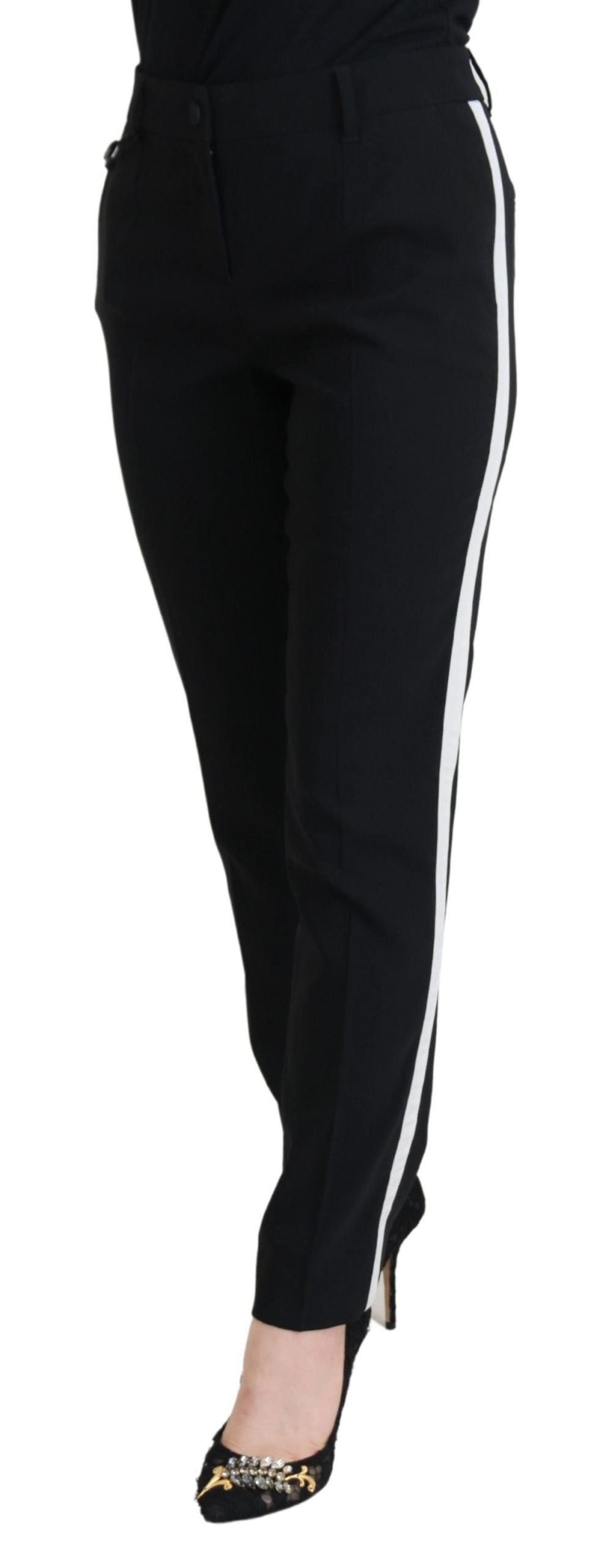 Dolce & Gabbana Black High Waist Women Pants by Dolce & Gabbana