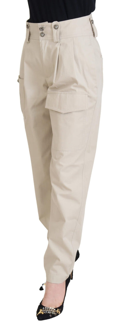 Dolce & Gabbana Beige High Waist Women Pants by Dolce & Gabbana