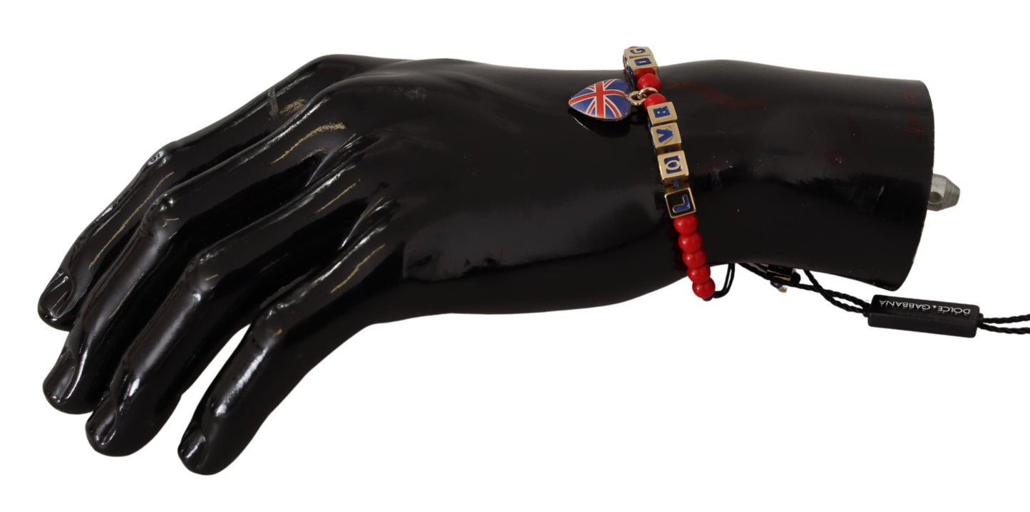 Bracelet élégant Dolce &amp; Gabbana en verre bleu, rouge et zamak
