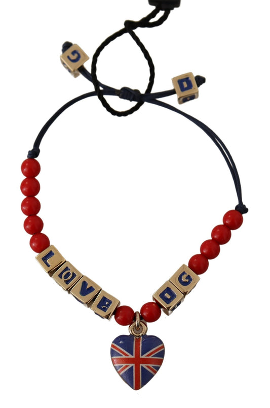 Bracelet élégant Dolce &amp; Gabbana en verre bleu, rouge et zamak