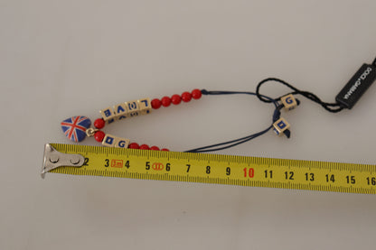 Bracelet élégant Dolce &amp; Gabbana en verre bleu, rouge et zamak