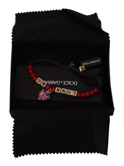 Bracelet élégant Dolce &amp; Gabbana en verre bleu, rouge et zamak