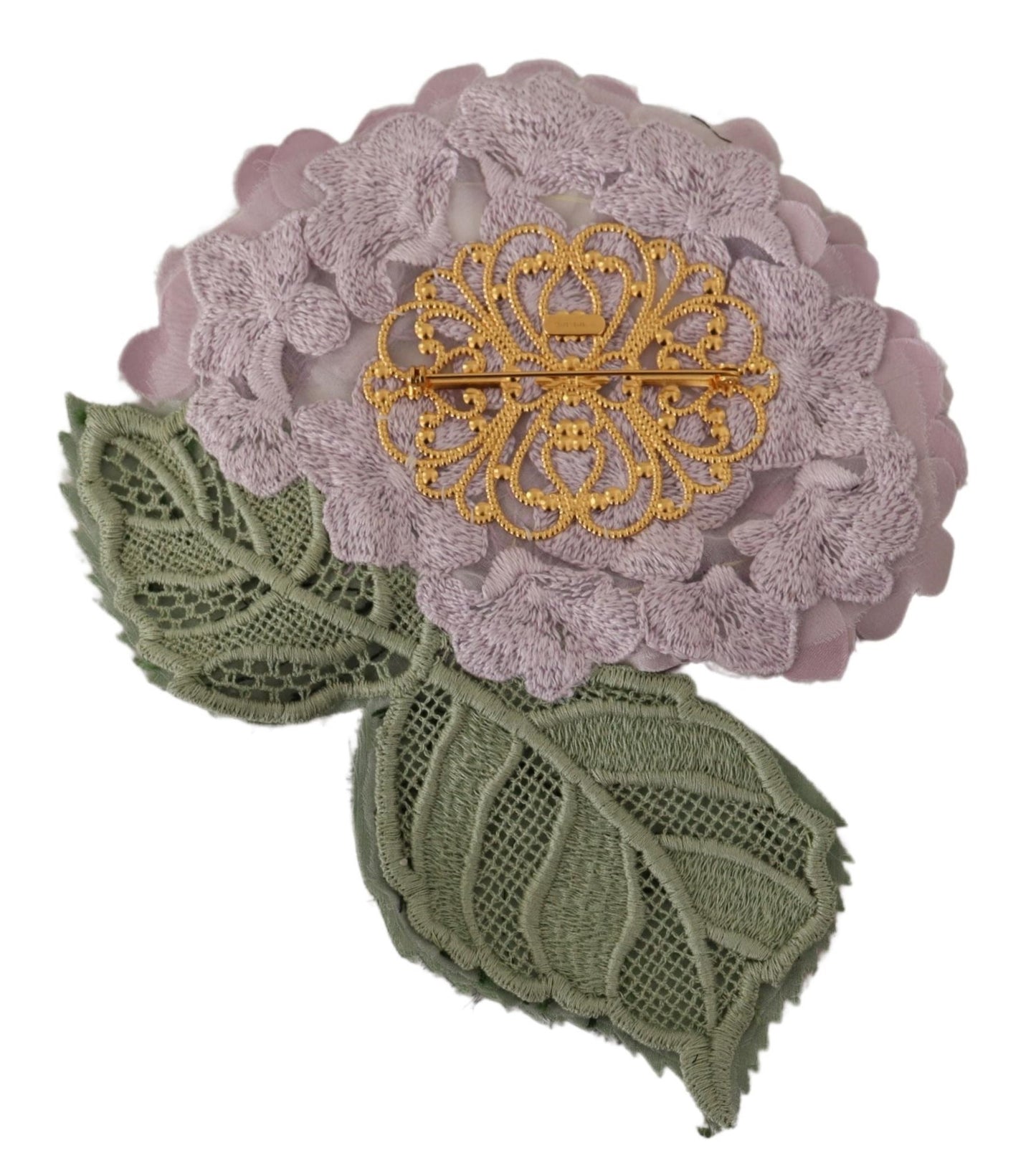 Broche élégante en soie mélangée violette à fleurs Dolce &amp; Gabbana