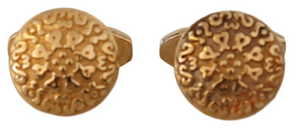 Boutons de manchette élégants pour homme Dolce &amp; Gabbana en laiton plaqué or