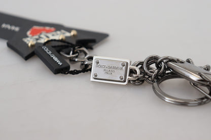 Porte-clés élégant Dolce &amp; Gabbana en argent et noir