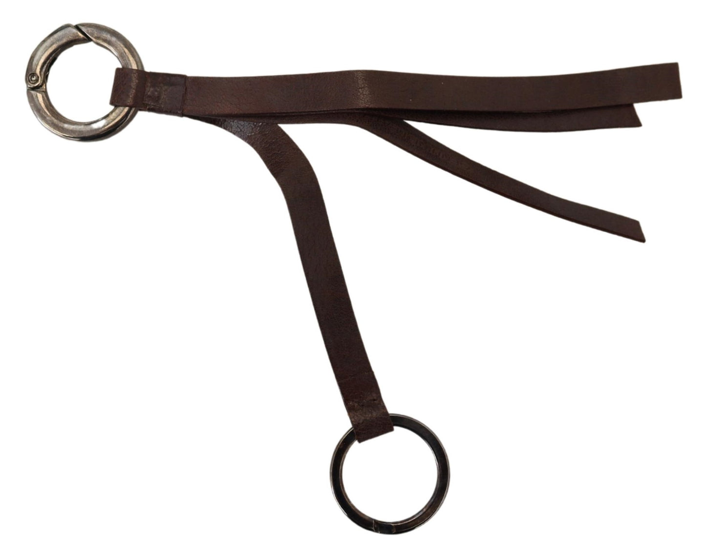 Porte-clés élégant en laiton et cuir avec breloque Costume National