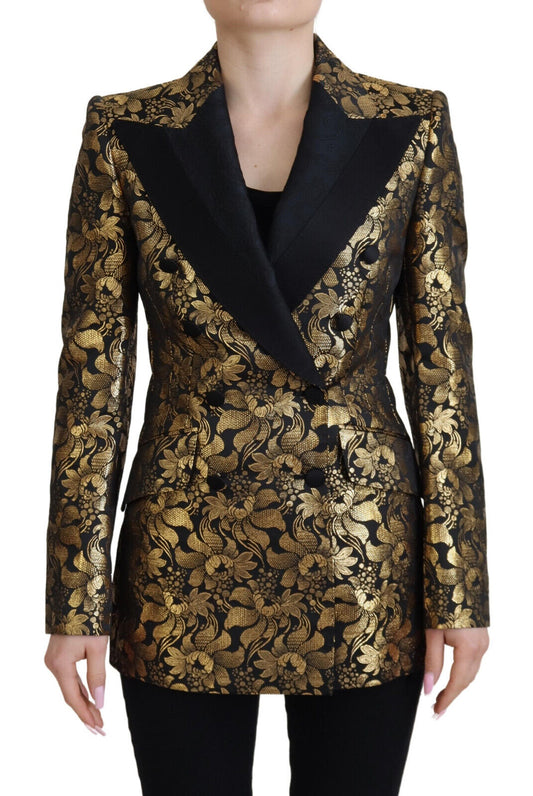 Veste élégante à fleurs noires et dorées Dolce &amp; Gabbana