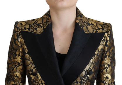 Veste élégante à fleurs noires et dorées Dolce &amp; Gabbana