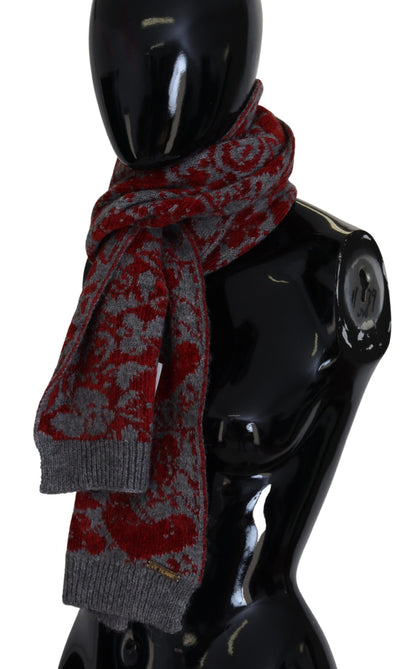 GF Ferre Red Grey Knitted Wrap Warmer Womens Shawl Scarf by GF Ferre