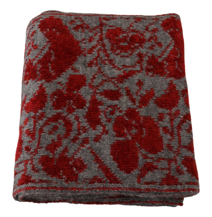 GF Ferre Red Grey Knitted Wrap Warmer Womens Shawl Scarf by GF Ferre