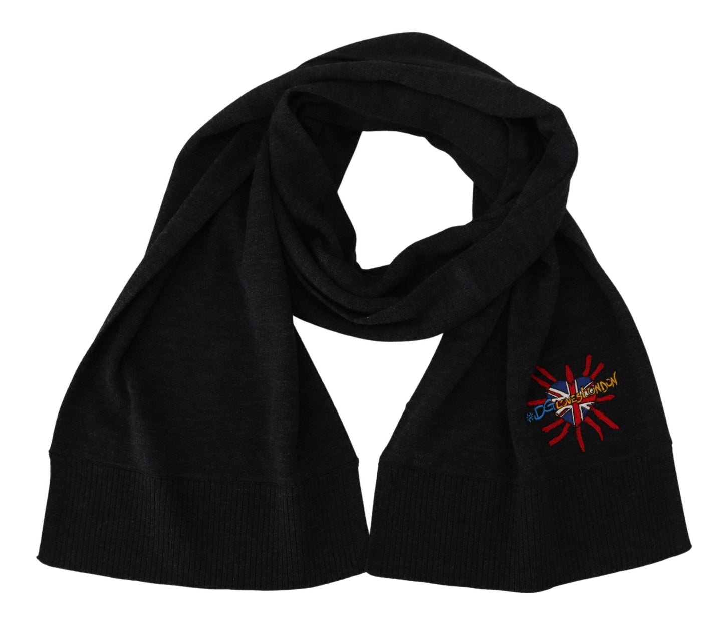 Dolce & Gabbana Black Sacred Heart #DGLovesLondon Wrap Scarf by Dolce & Gabbana