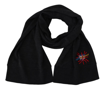 Dolce & Gabbana Black Sacred Heart #DGLovesLondon Wrap Scarf by Dolce & Gabbana