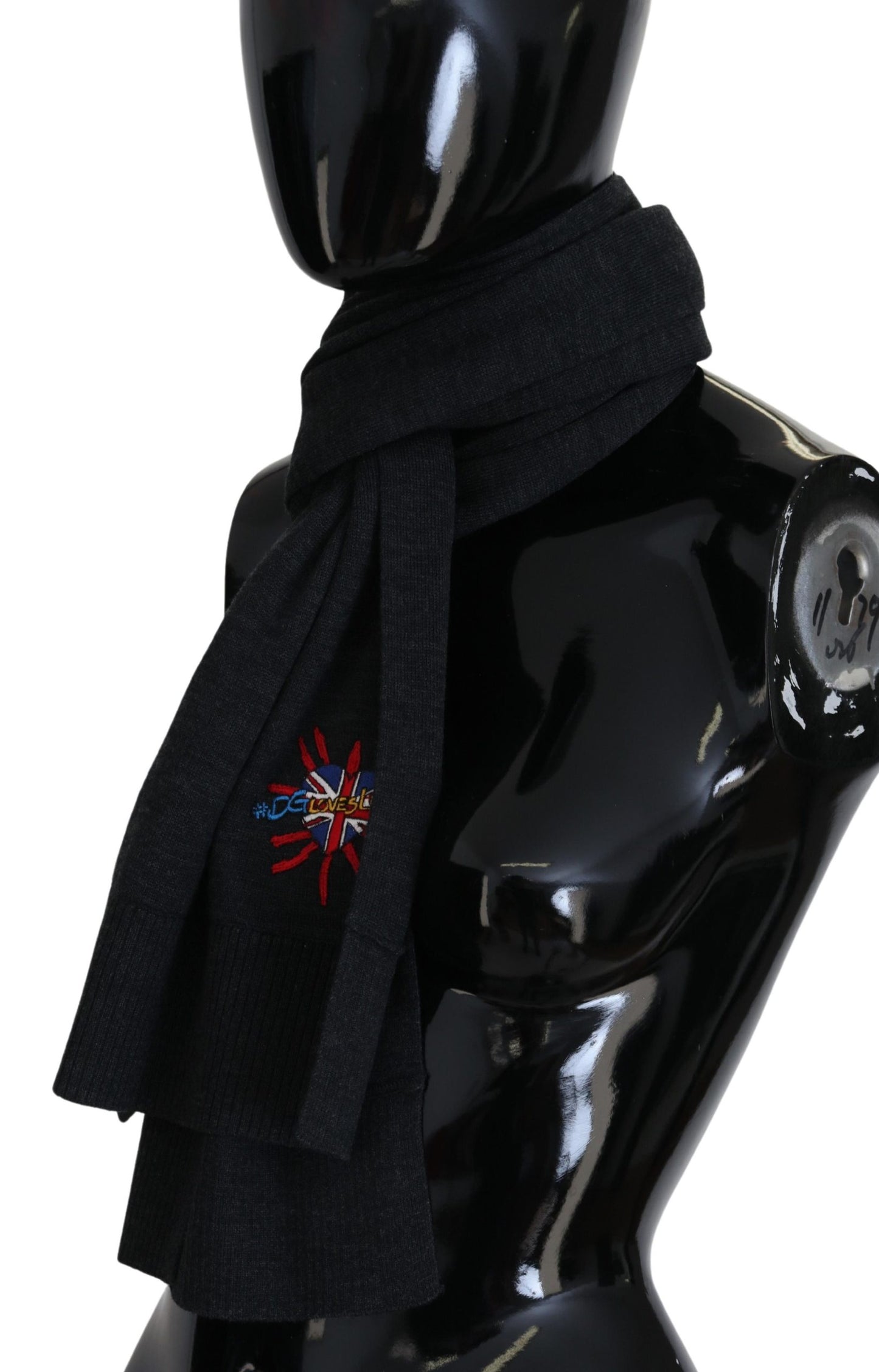 Dolce & Gabbana Black Sacred Heart #DGLovesLondon Wrap Scarf by Dolce & Gabbana