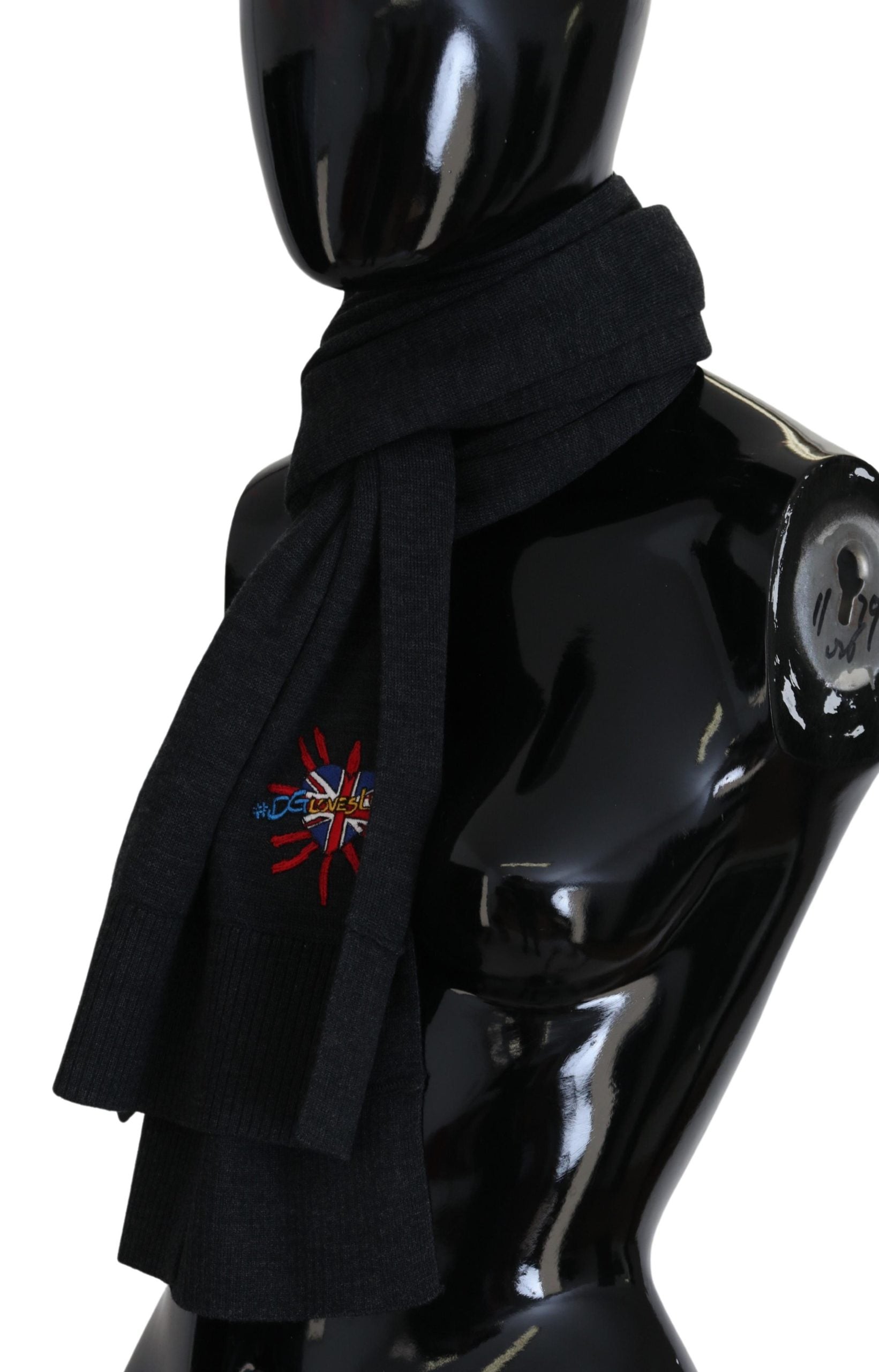 Dolce & Gabbana Black Sacred Heart #DGLovesLondon Wrap Scarf by Dolce & Gabbana