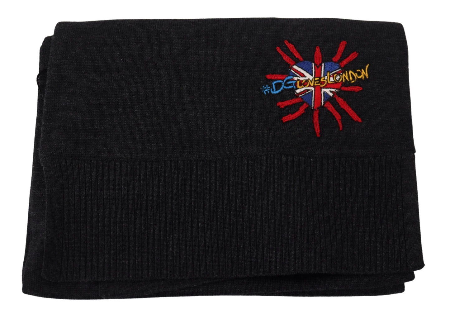 Dolce & Gabbana Black Sacred Heart #DGLovesLondon Wrap Scarf by Dolce & Gabbana