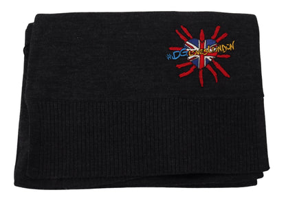 Dolce & Gabbana Black Sacred Heart #DGLovesLondon Wrap Scarf by Dolce & Gabbana