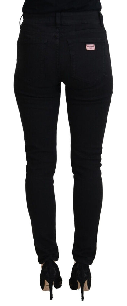 Dolce & Gabbana Black Cotton High Waist Casual Denim Jeans by Dolce & Gabbana