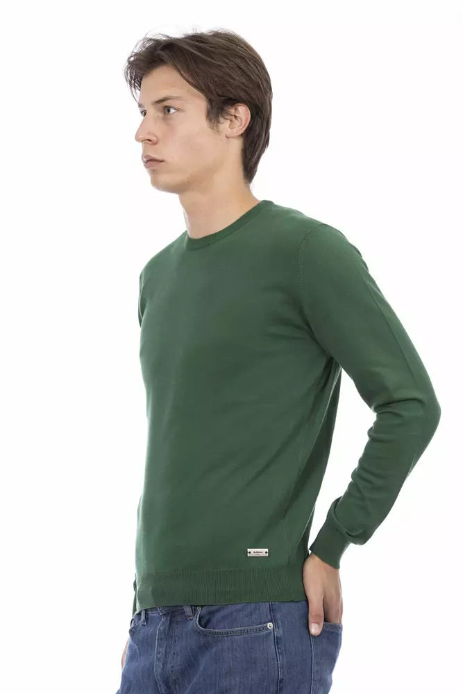 Baldinini Trend Green Cotton Men Sweater by Baldinini Trend