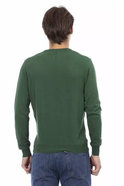 Baldinini Trend Green Cotton Men Sweater by Baldinini Trend