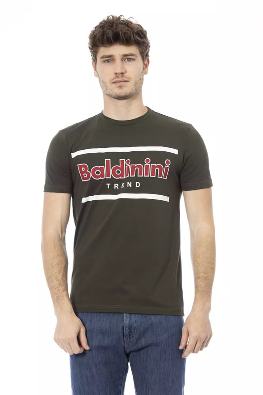 T-shirt homme en coton vert tendance Baldinini