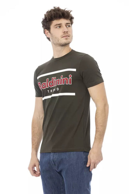 T-shirt homme en coton vert tendance Baldinini