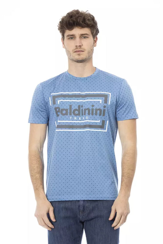 T-shirt homme en coton bleu clair Baldinini Trend