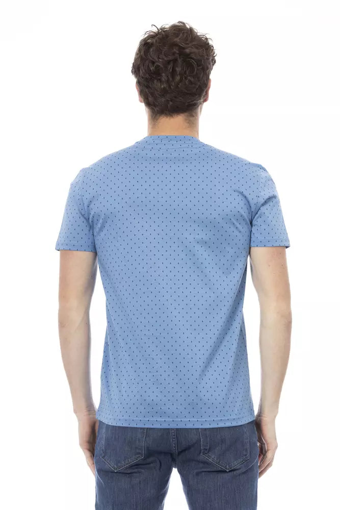 T-shirt homme en coton bleu clair Baldinini Trend