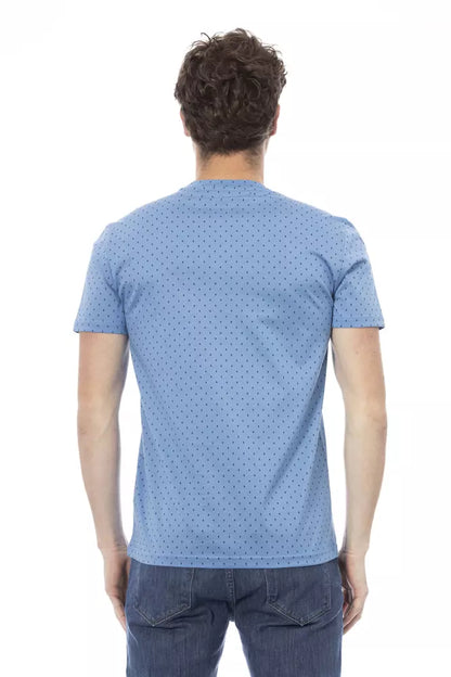 T-shirt homme en coton bleu clair Baldinini Trend