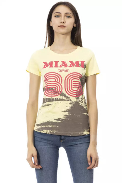 T-shirt Trussardi Action en coton jaune pour femme