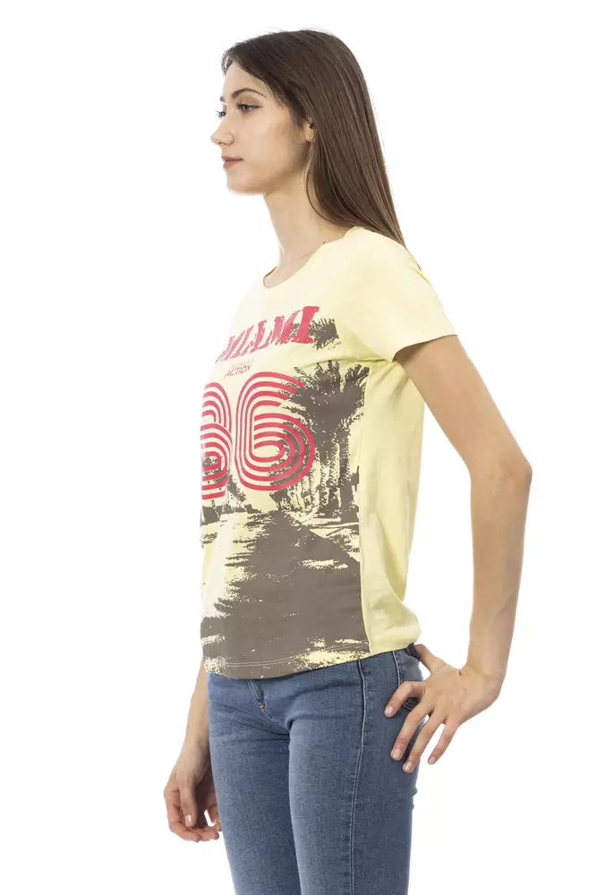 T-shirt Trussardi Action en coton jaune pour femme