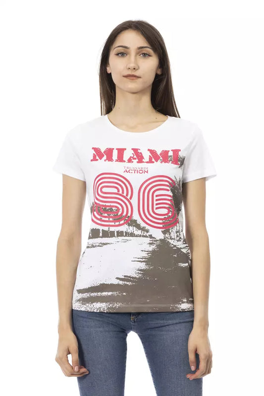 T-shirt Trussardi Action en coton blanc pour femme