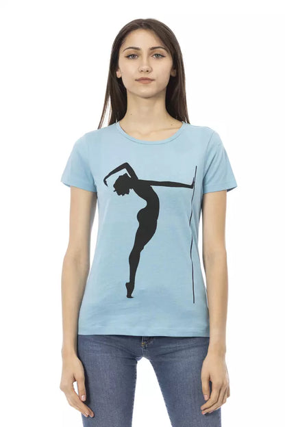 T-shirt Trussardi Action en coton bleu clair pour femme
