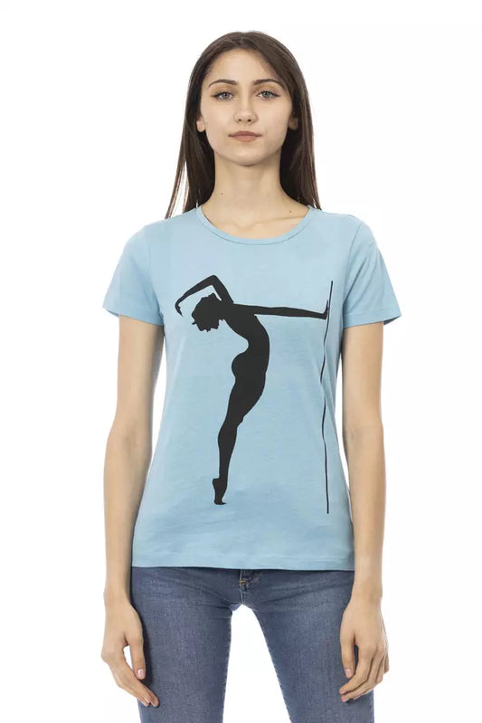 T-shirt Trussardi Action en coton bleu clair pour femme