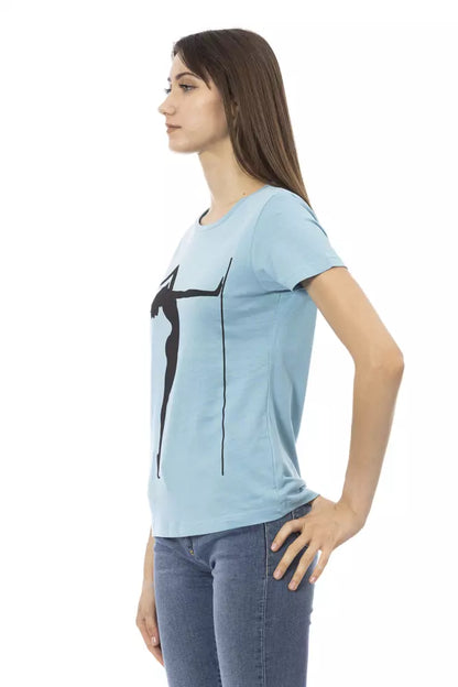 T-shirt Trussardi Action en coton bleu clair pour femme