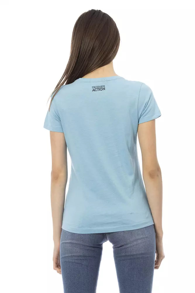 T-shirt Trussardi Action en coton bleu clair pour femme