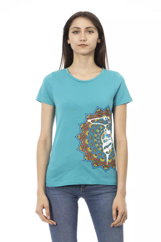 T-shirt Trussardi Action en coton bleu clair pour femme