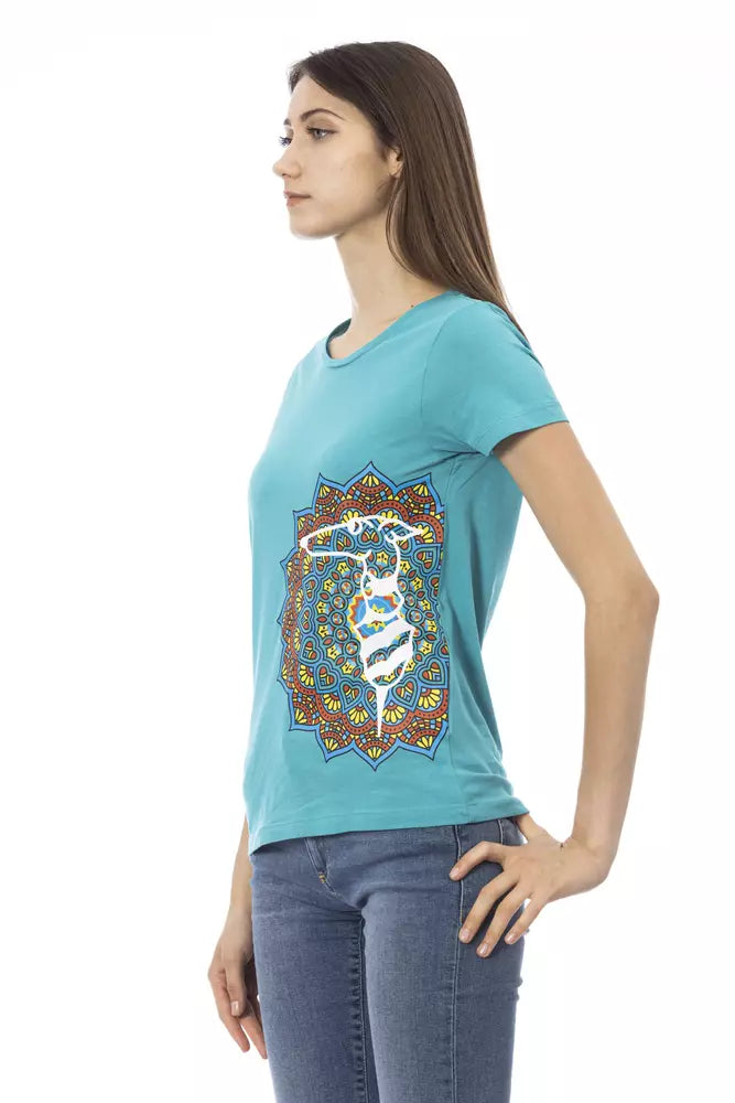 T-shirt Trussardi Action en coton bleu clair pour femme
