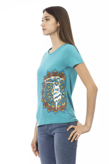 T-shirt Trussardi Action en coton bleu clair pour femme