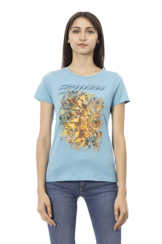 T-shirt Trussardi Action en coton bleu clair pour femme