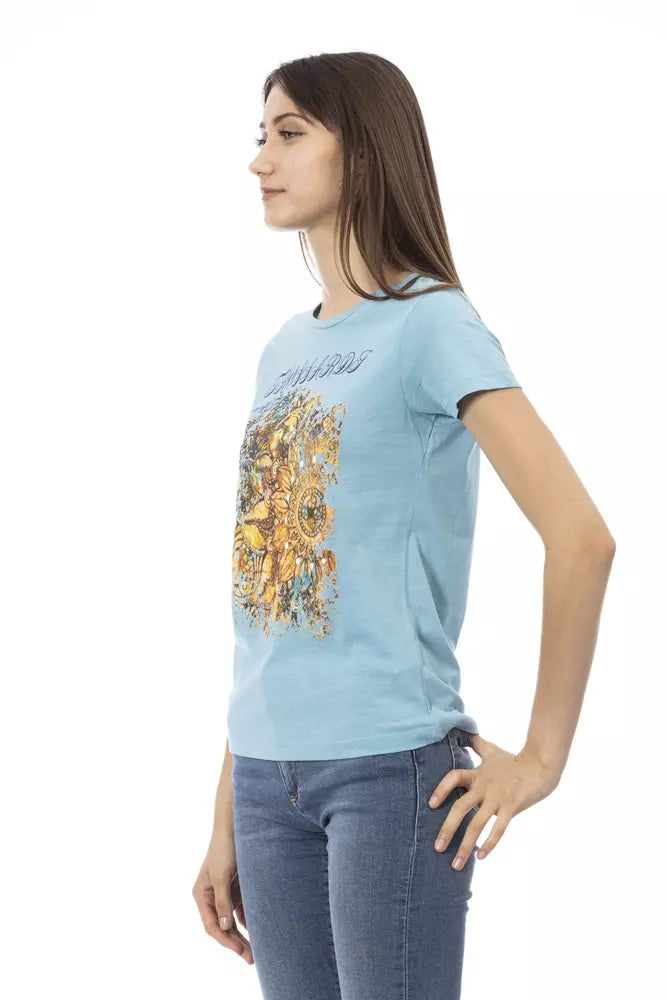 T-shirt Trussardi Action en coton bleu clair pour femme