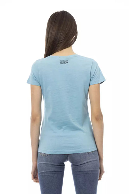 T-shirt Trussardi Action en coton bleu clair pour femme