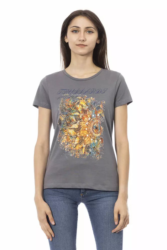 T-shirt Trussardi Action en coton gris pour femme