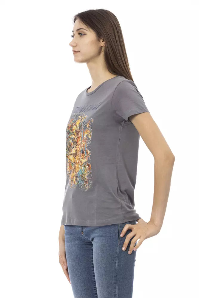 T-shirt Trussardi Action en coton gris pour femme