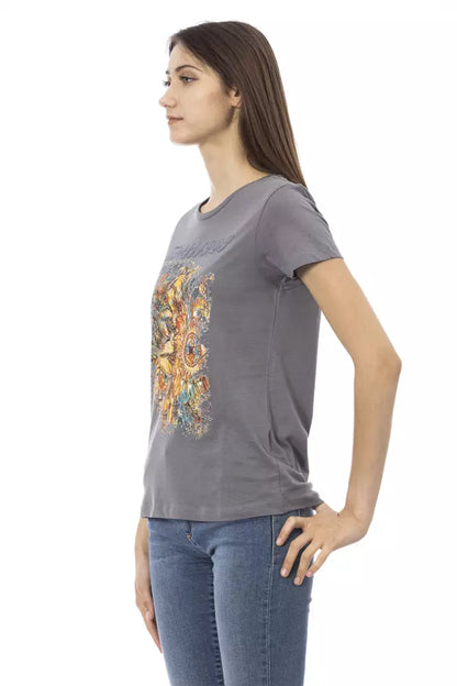 T-shirt Trussardi Action en coton gris pour femme