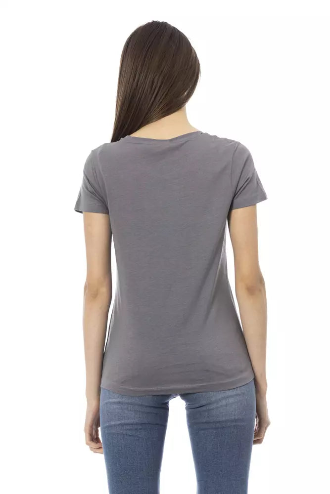 T-shirt Trussardi Action en coton gris pour femme