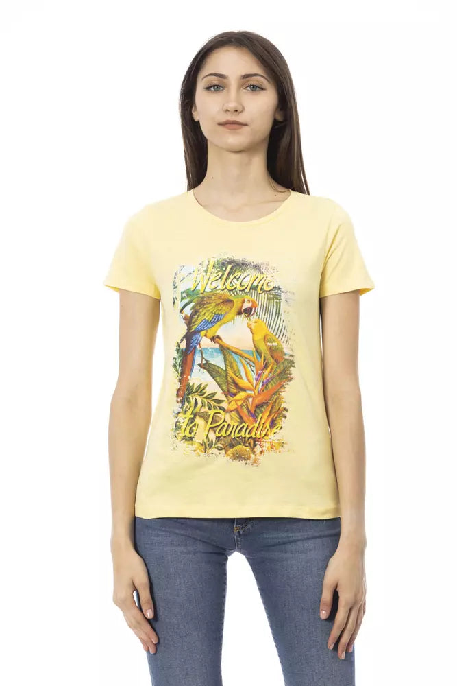 T-shirt Trussardi Action en coton jaune pour femme