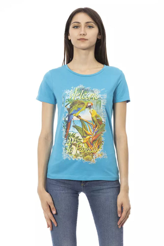 T-shirt Trussardi Action en coton bleu clair pour femme
