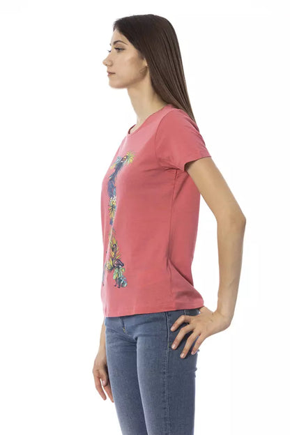 T-shirt Trussardi Action Fuchsia en coton pour femme