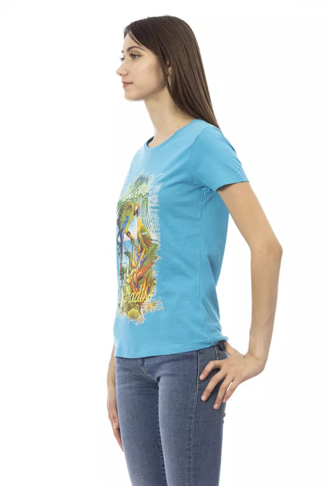T-shirt Trussardi Action en coton bleu clair pour femme